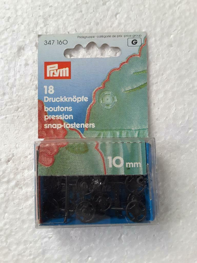 18 Kunststof drukknopen 10 mm zwart Prym 347160, Hobby en Vrije tijd, Naaien en Fournituren, Ophalen of Verzenden, Nieuw