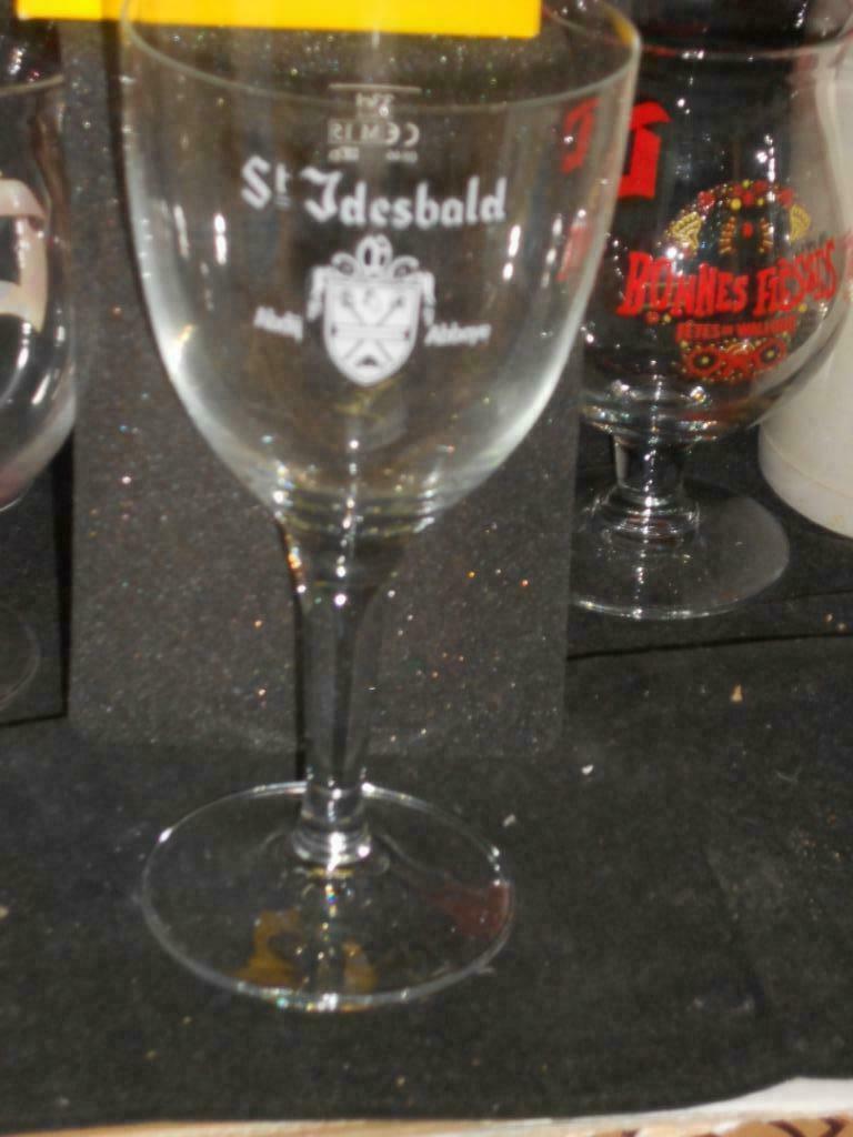 Bierglazen.St Idesbald.Leffe 5 X Verschillend D 25, Collections, Marques de bière, Comme neuf, Verre ou Verres, Leffe, Enlèvement ou Envoi