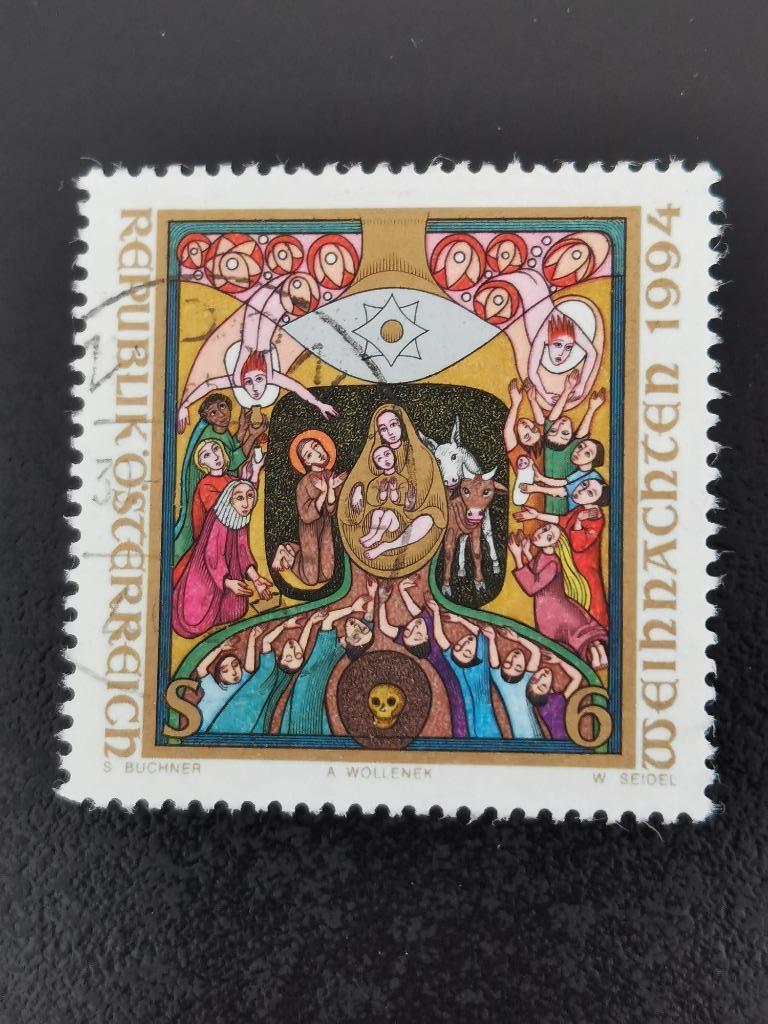Oostenrijk 1994 - Kerstmis, Postzegels en Munten, Ophalen of Verzenden, Gestempeld