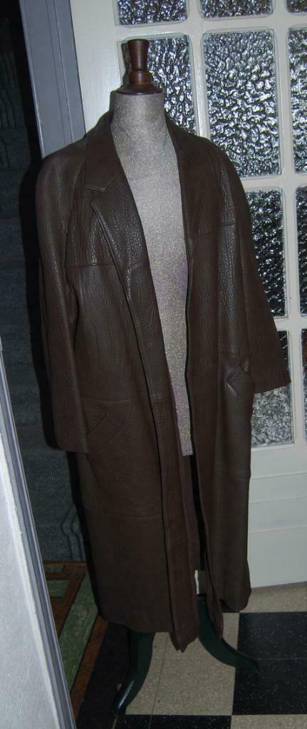 Lange lederen damesjas maat 38, Kleding | Dames, Maat 38/40 (M), Coopers, Bruin, Ophalen of Verzenden