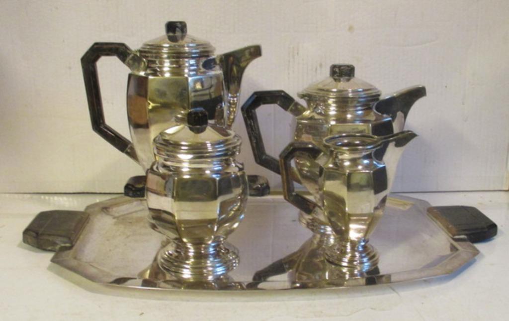 origineel art deco geometrisch model koffie servies  AK, Antiek en Kunst, Ophalen