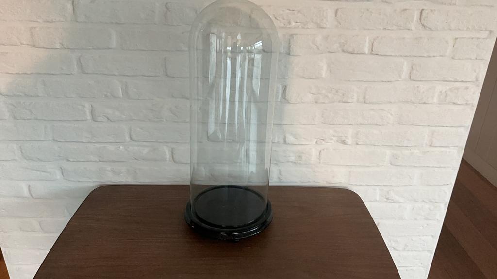 Grote glazen stolp 53 cm hoog, Huis en Inrichting, Woonaccessoires | Stolpen, Ophalen, Zo goed als nieuw