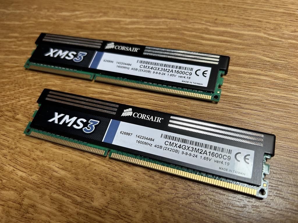 DDR3 RAM Corsair XMS3 4GB (2x 2GB) CMX4GX3M2A1600C9 1600Mhz, Computers en Software, RAM geheugen, Refurbished, DDR3, Ophalen of Verzenden