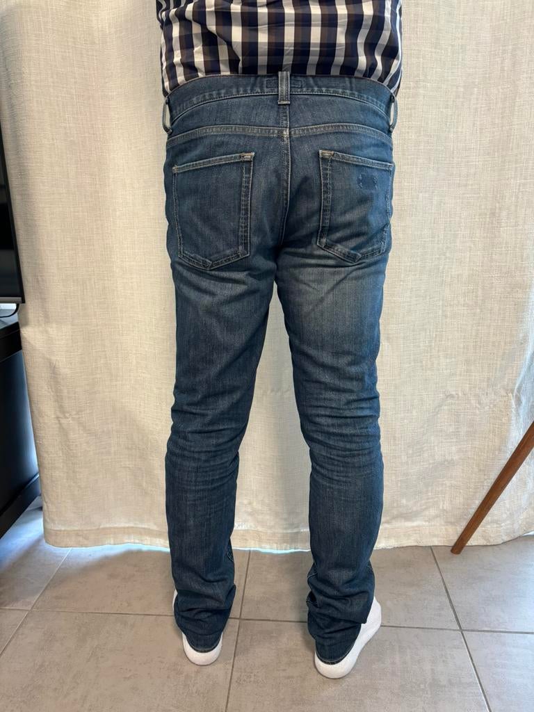 Te koop merk Jeansbroek Moschino, Ophalen of Verzenden, Gedragen, Maat 48/50 (M), Blauw