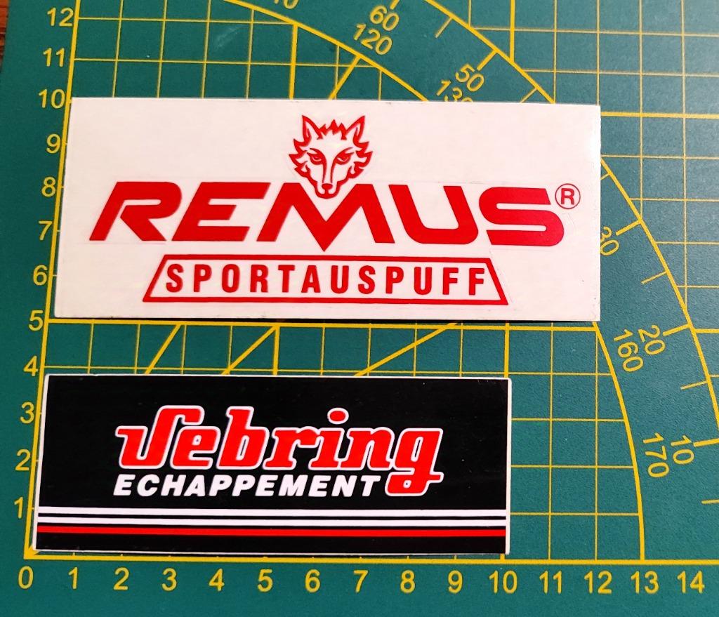 Lot 2x stickers tuning uitlaten Sebring - Remus, Collections, Autocollants, Enlèvement ou Envoi