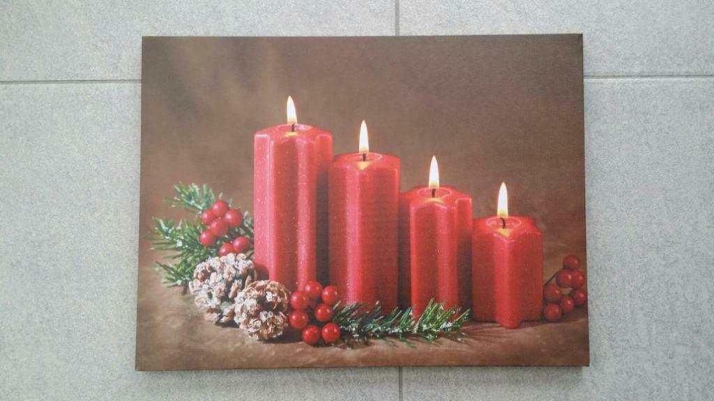 Kerst schilderij op doek met LED-verlichting, Ophalen, Nieuw