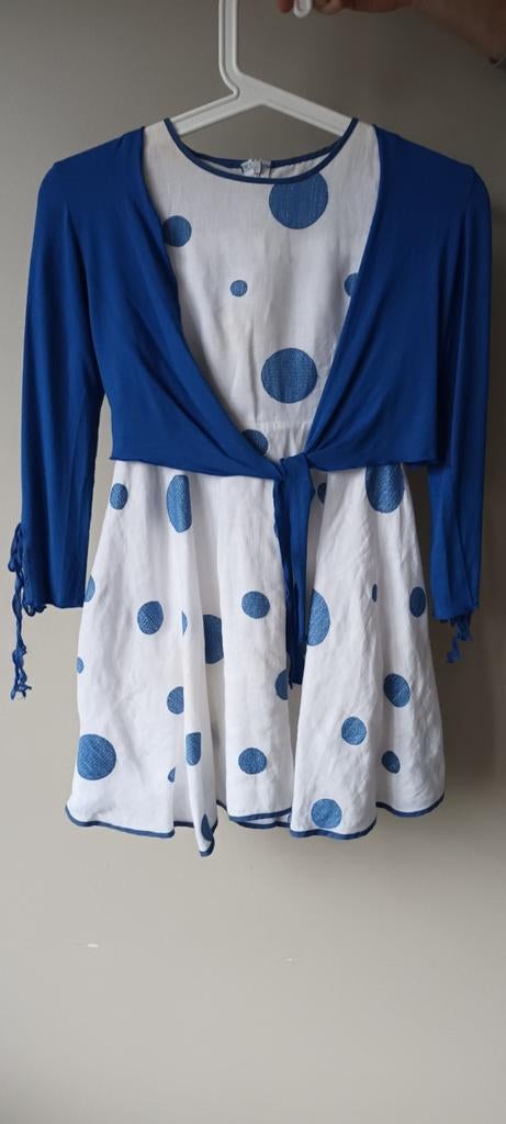 Communie kleedje maat 128  met blauwe gillet, Enlèvement