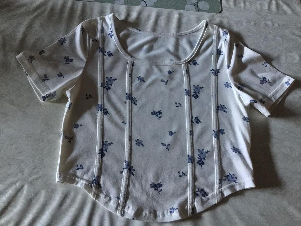 Blouse bleue blanche taille M, Enlèvement ou Envoi, Bleu