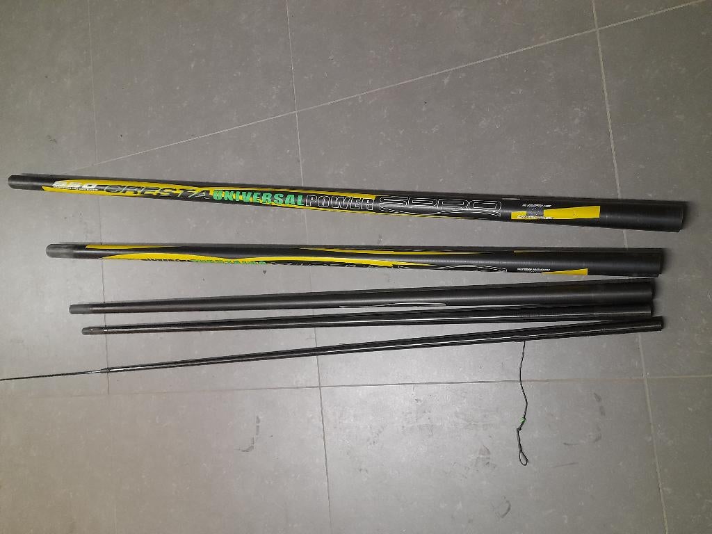 S-PRO CRESTA UNIVERSAL POWER 9,5 meter MET PULLA, Watersport en Boten, Hengelsport | Witvissen, Gebruikt, Vaste hengel, Ophalen