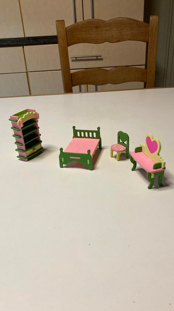 Chambre en bois pour maison de poupée, Enlèvement, Comme neuf, Maison de poupées