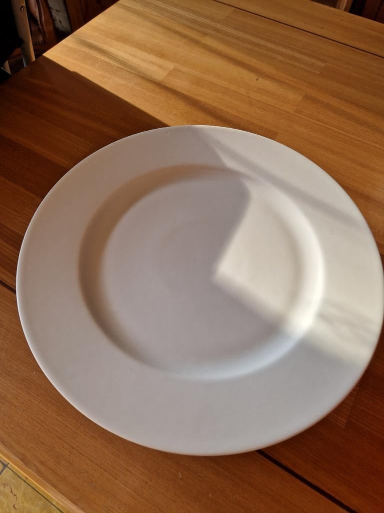 6 grote witte borden, Enlèvement, Comme neuf, Assiettes(s)