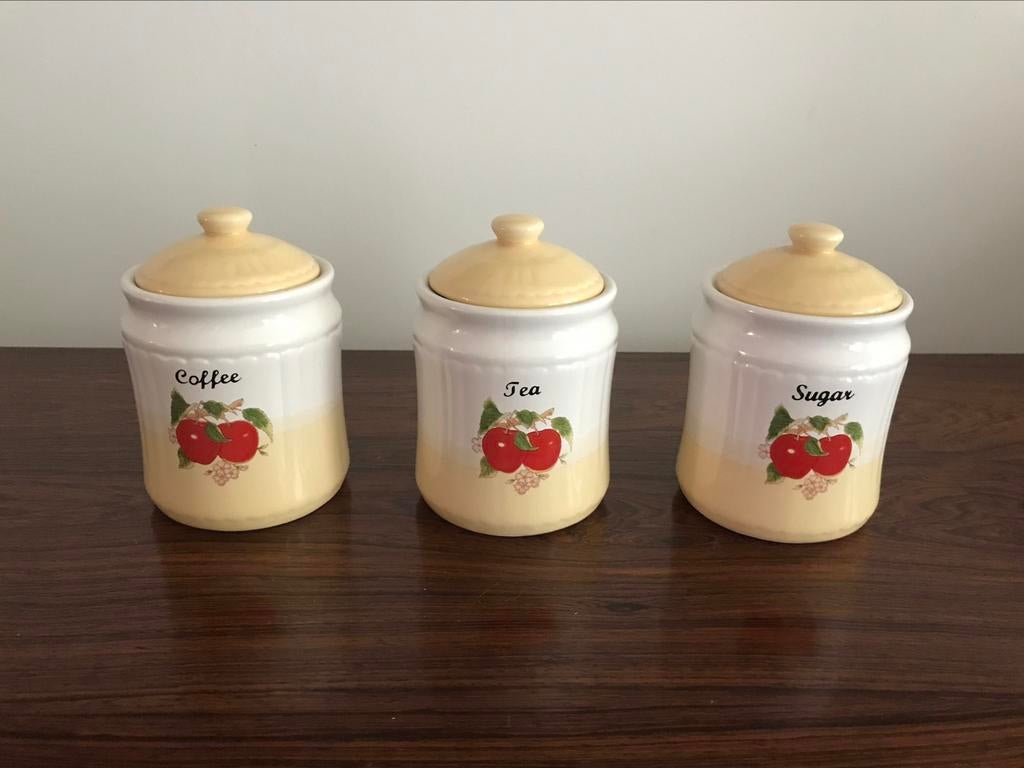 Set van 3 voorraadpotjes potten keramiek, Enlèvement ou Envoi, Céramique