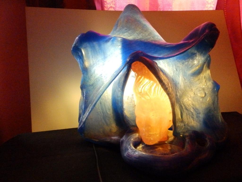 Remo Pintus - Sculpture Luminaire moderniste en résine, Enlèvement