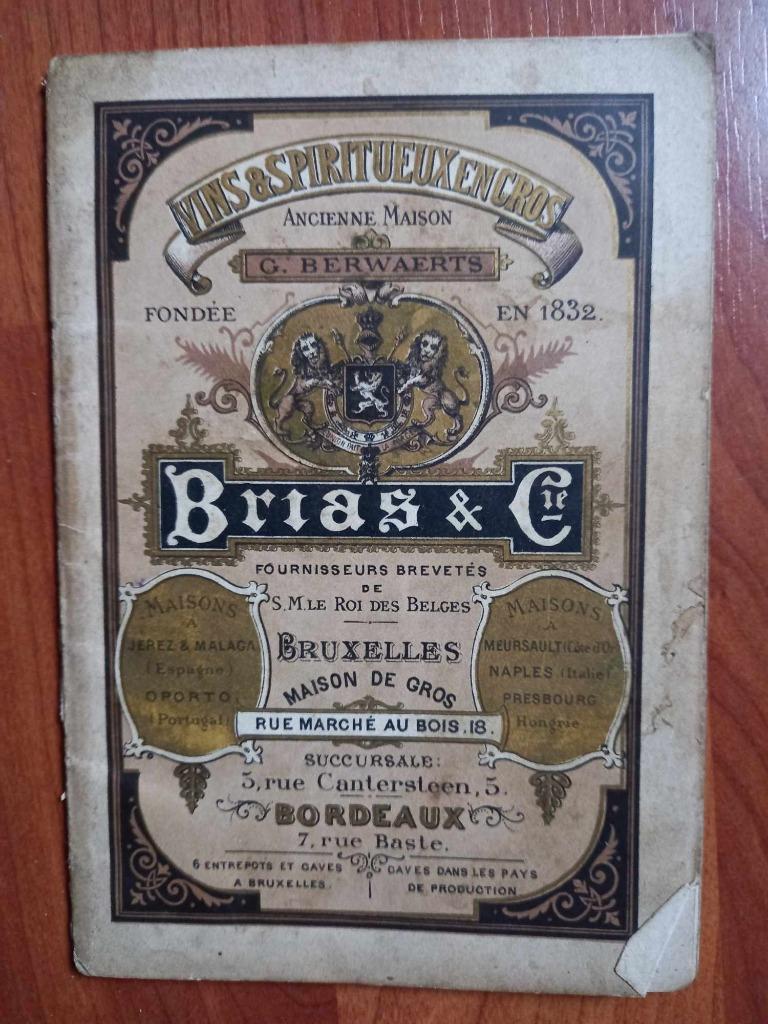 Detaillijst 'Vins & Spiritueux en Gros' - G. Berwaerts (1892, Envoi, 19e siècle, Utilisé
