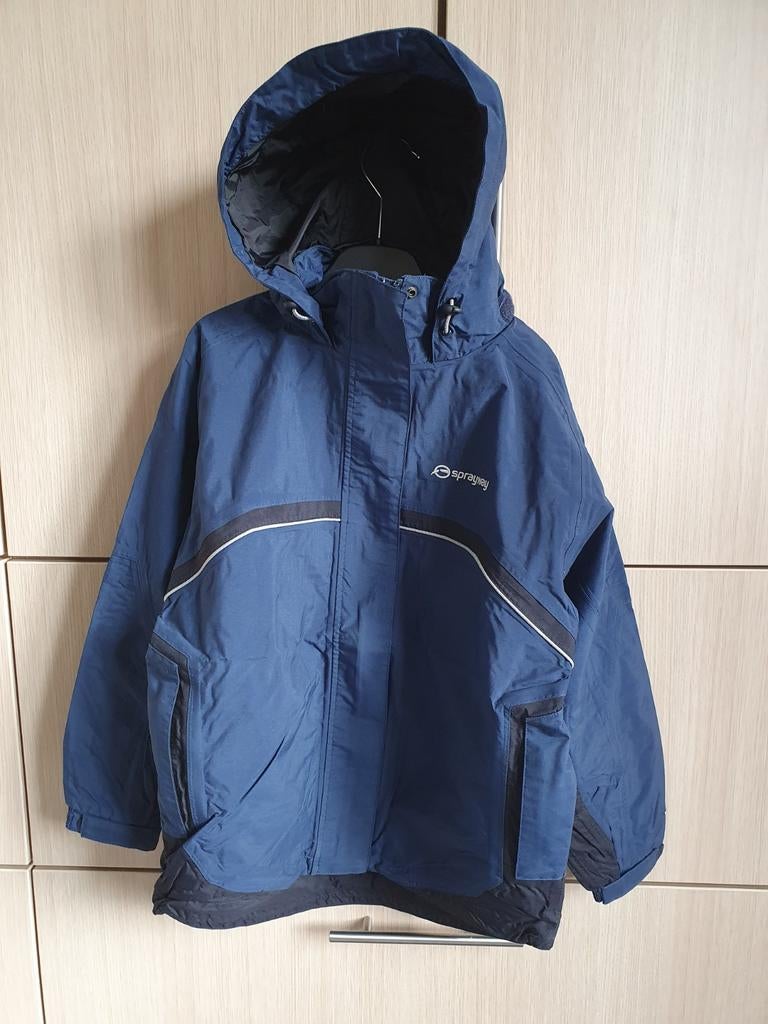 dunne blauwe jas met kap - Sprayway - maat 140, Enlèvement, Manteau