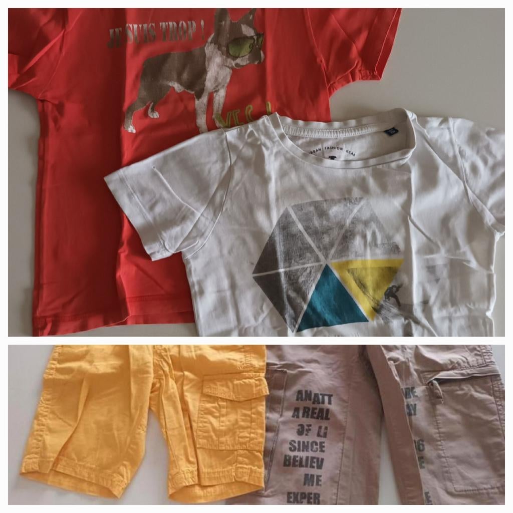 2 t-shirts + 2 shorts taille 110, Enlèvement ou Envoi