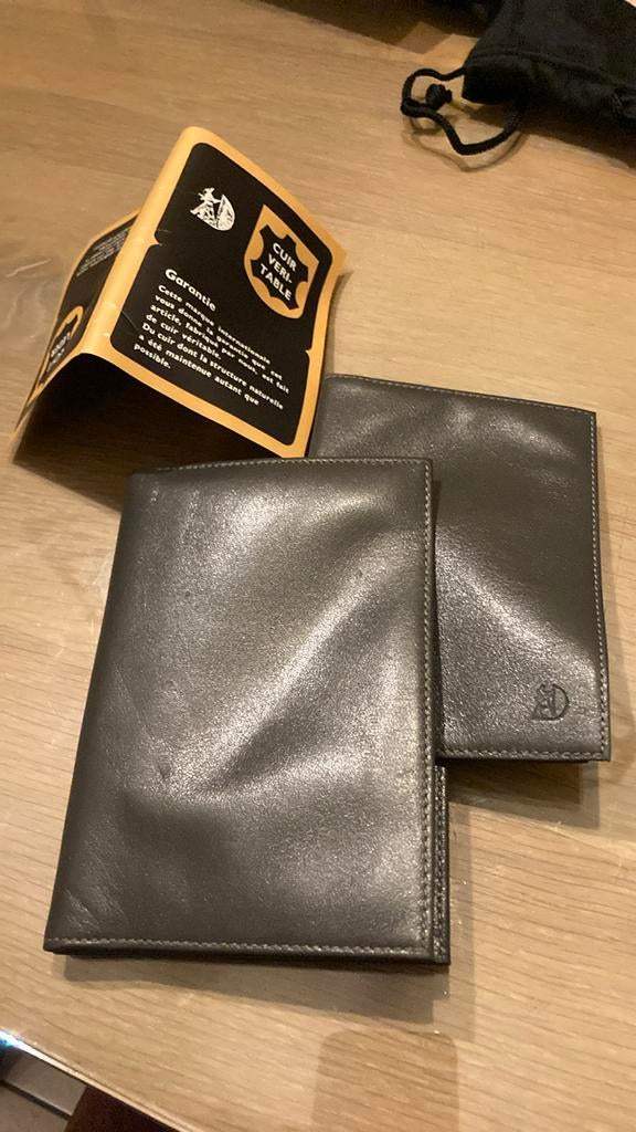 Lederen portemonnee + kaartenhouder nieuw, Bijoux, Sacs & Beauté, Porte-monnaie & Portefeuilles, Neuf, Autres marques, Enlèvement ou Envoi