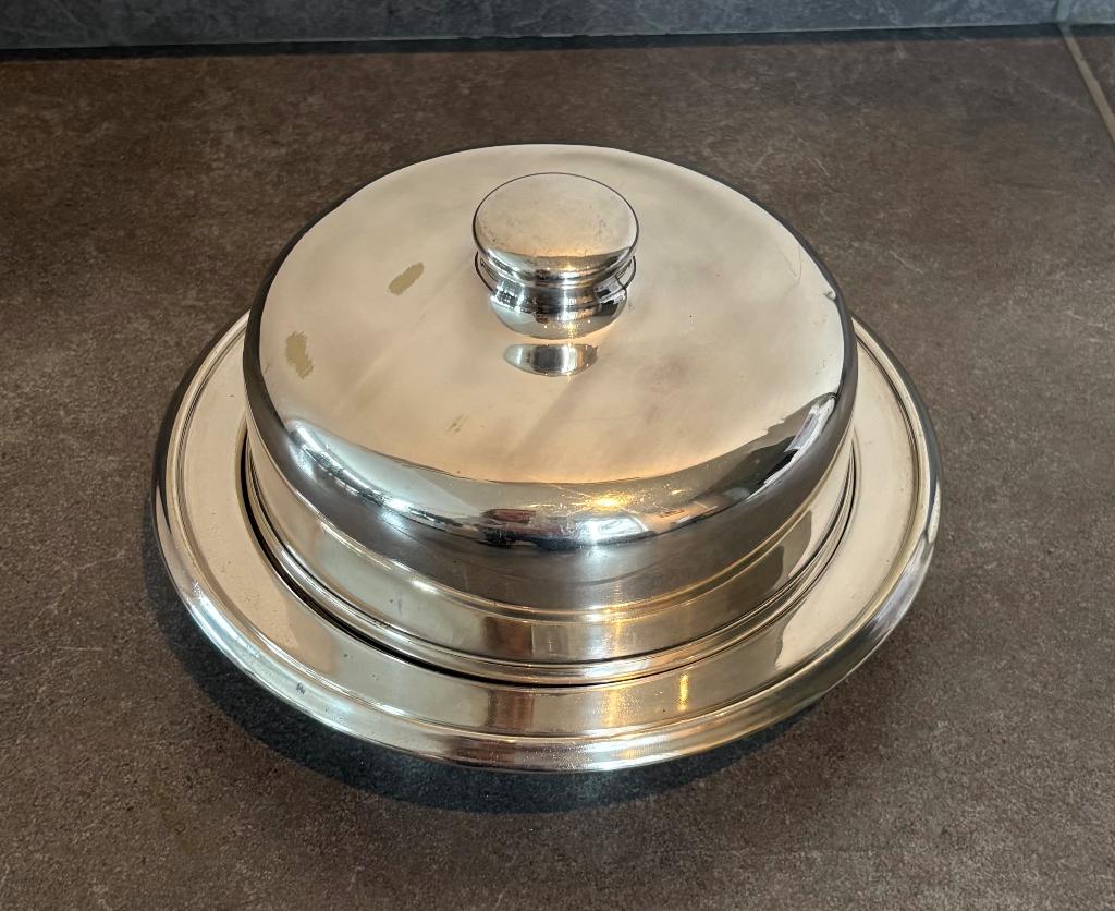 Plat de service rond en trois parties avec couvercle, Enlèvement ou Envoi, Utilisé, Balance ou Balances