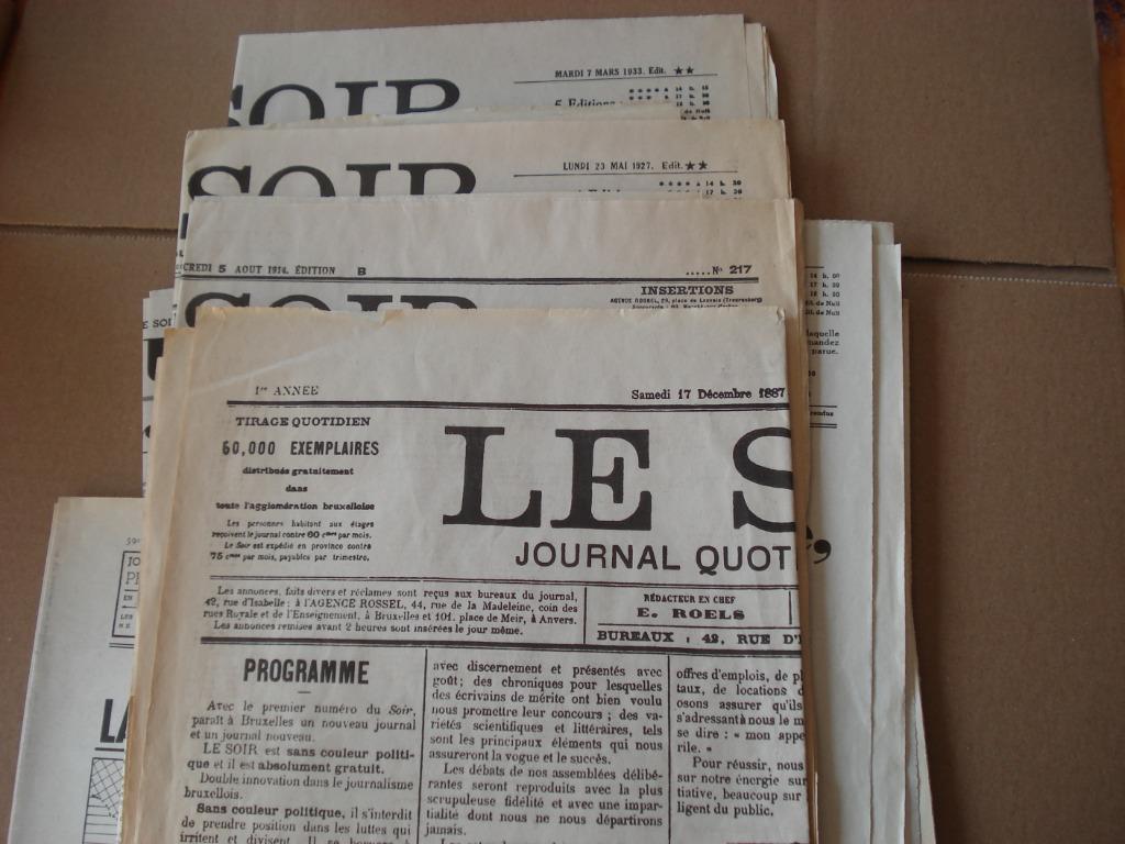 Heruitgave van de krant, lot 15 pagina's op de voorpagina va, Ophalen, 1980 tot heden, Krant