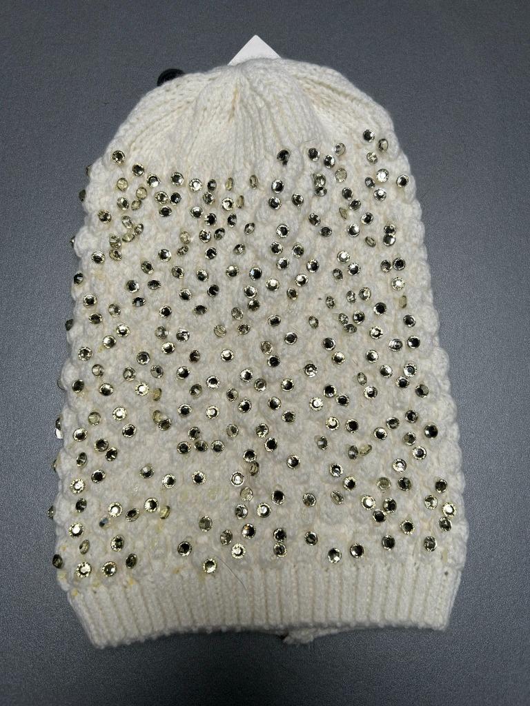 Witte muts met strass steentjes nieuwe, Sans marque, Ophalen of Verzenden, Nieuw, Muts