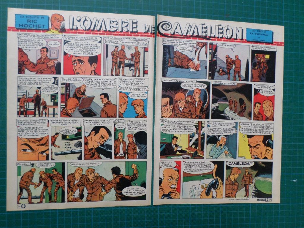 Ric Hochet - bandeau titre  l'ombre de Caméléon - 1964, Collections, Enlèvement ou Envoi, Autres personnages, Utilisé, Autres types