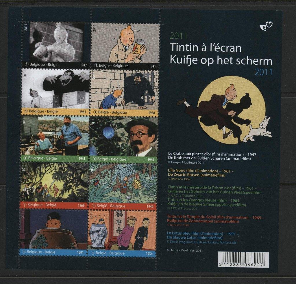 Velletje Tintin dans le film en parfait état, Envoi, Non oblitéré, Neuf