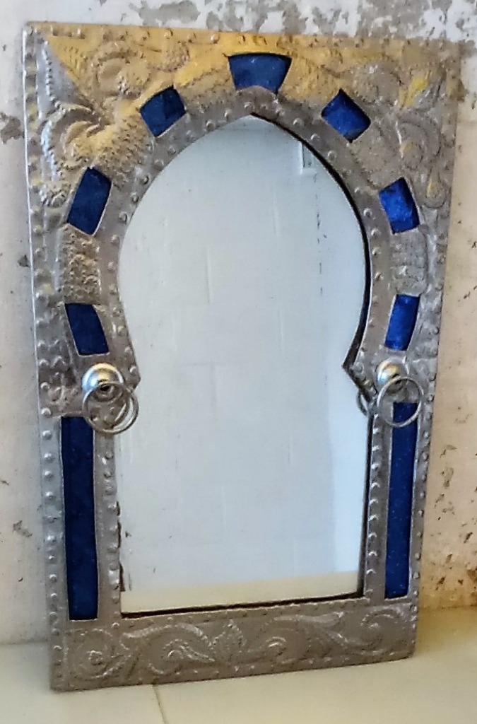 Miroir style oriental aux reflets bleus, Moins de 100 cm, Enlèvement, Utilisé, Rectangulaire