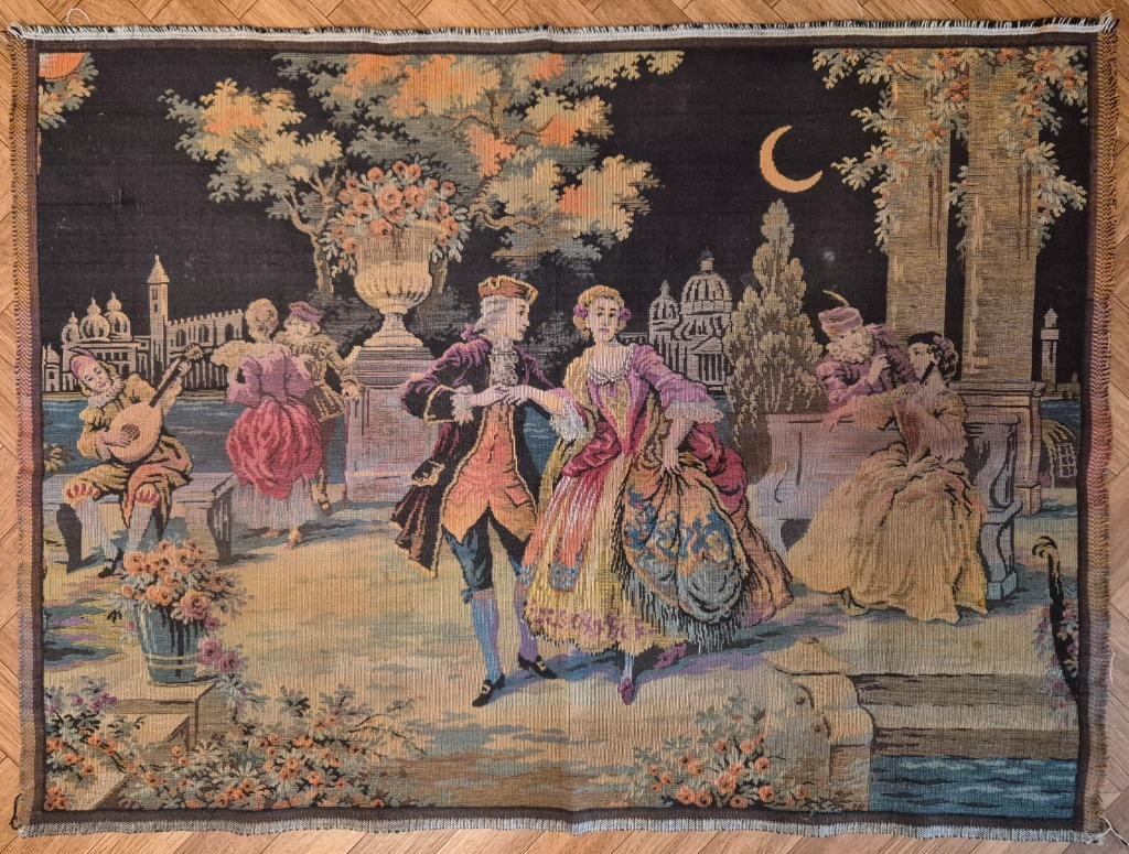Gobelin antiek tafereel van Venetië 65 x 86 cm, Ophalen