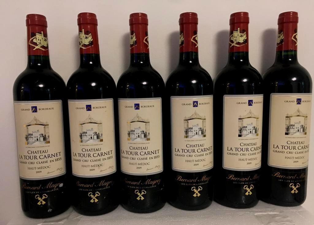 6 X Château la Tour Carnet 2009 –4ème Gd cru classé - C/Bois, Collections, Vins, Neuf, Vin rouge, France, Pleine, Enlèvement ou Envoi
