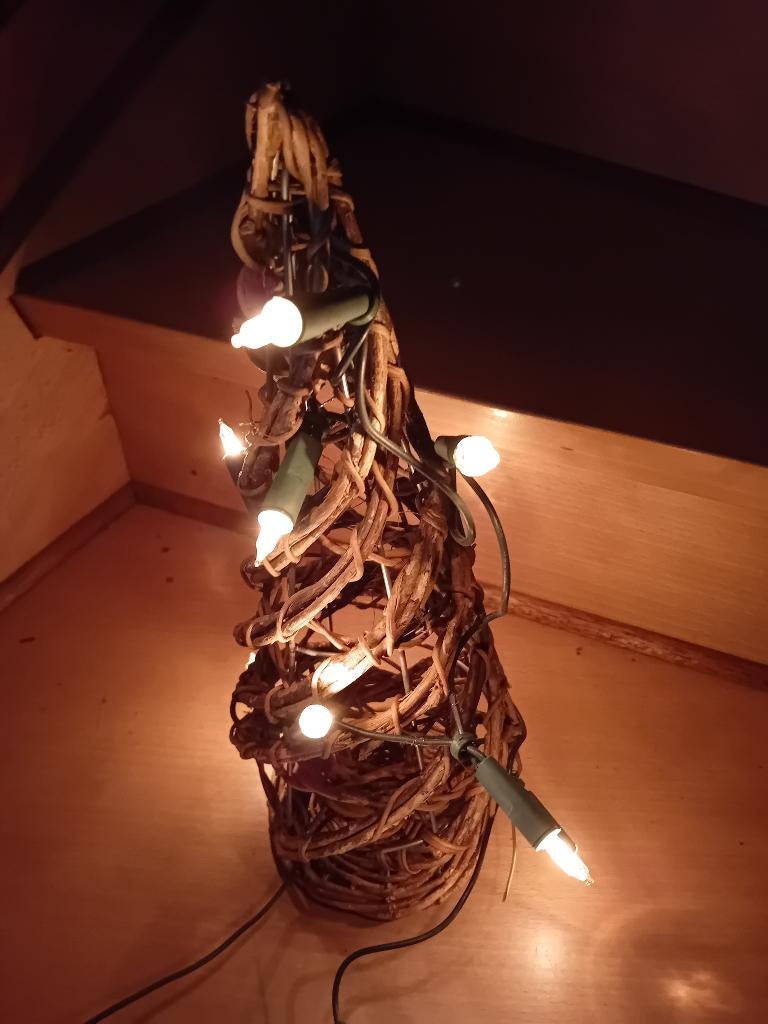 Kerstboom met lichtslinger 35 cm, Diversen, Kerst, Ophalen of Verzenden, Gebruikt