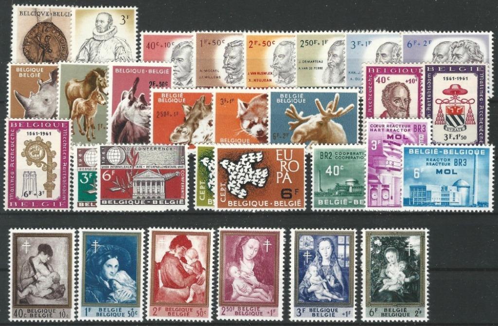 BELGIE - JAARGANG 1961, Timbres & Monnaies, Timbres | Europe | Belgique, Sans timbre, Neuf, Enlèvement ou Envoi, Non oblitéré