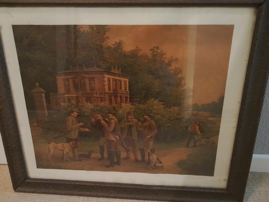 2 oude jachtprenten, Antiek en Kunst, Ophalen of Verzenden