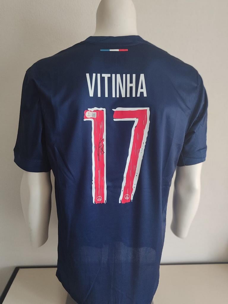 Vitinha a signé le maillot du PSG avec le manteau Beckett, Enlèvement ou Envoi, Neuf, Maillot