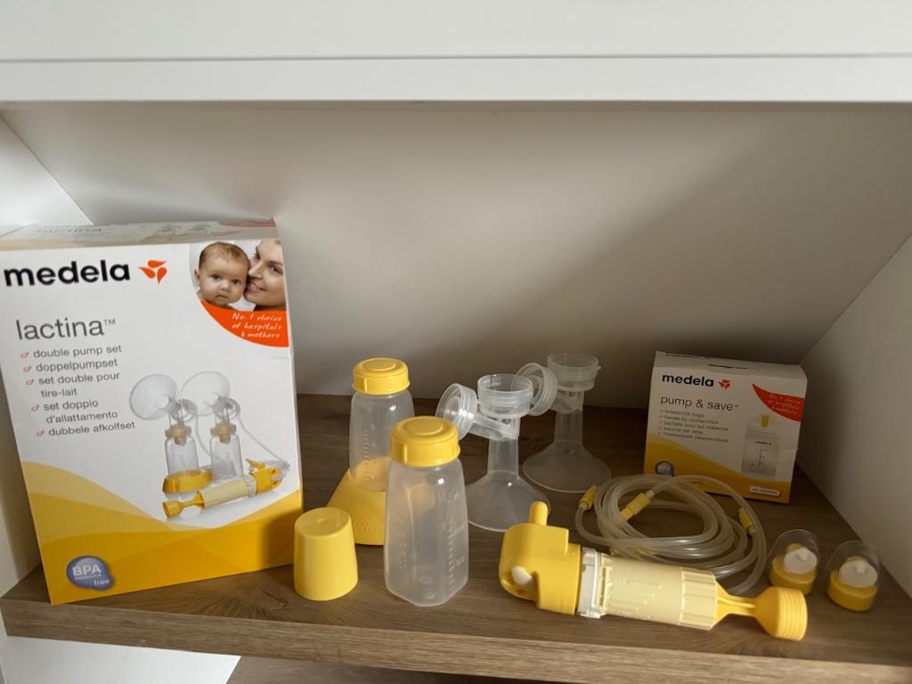 Medela Lactina dubbele pomp set, Kinderen en Baby's, Ophalen, Zo goed als nieuw, Borstkolf