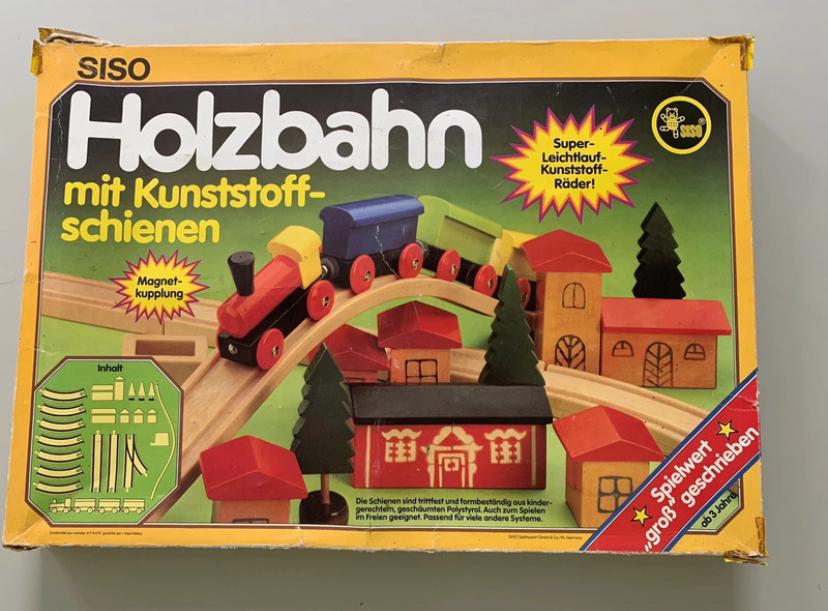 Vintage houten speelgoedtrein, Kinderen en Baby's, Speelgoed | Houten speelgoed, Ophalen of Verzenden, Gebruikt