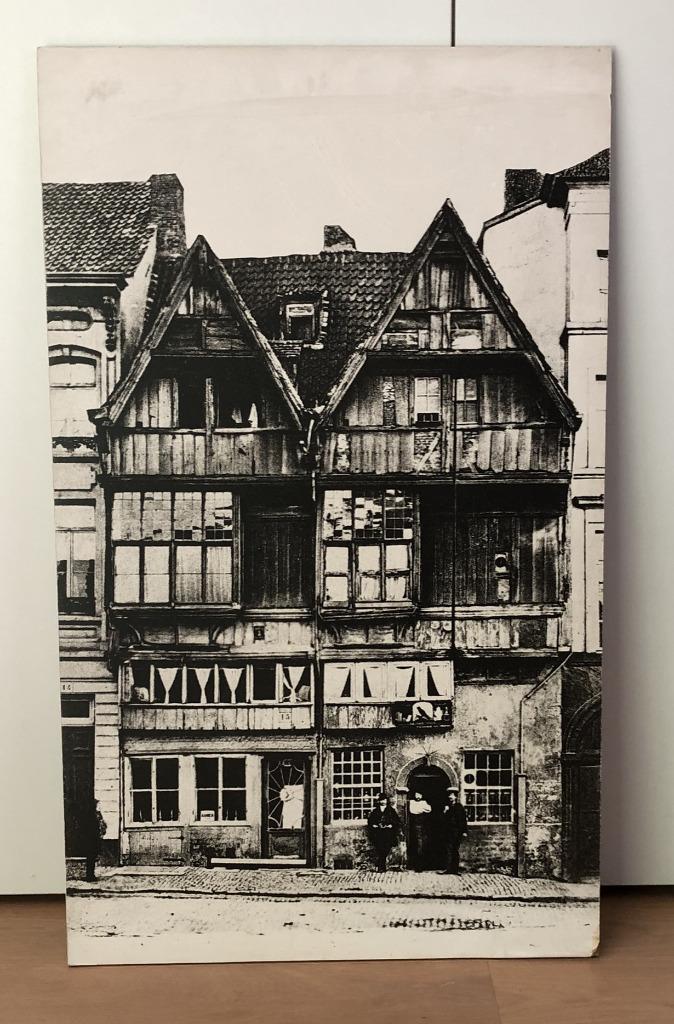 Grote zwartwit foto Oud-Antwerpen Sint-Walburgisplein, Ophalen, Gebruikt, Foto of Poster, 75 cm of meer