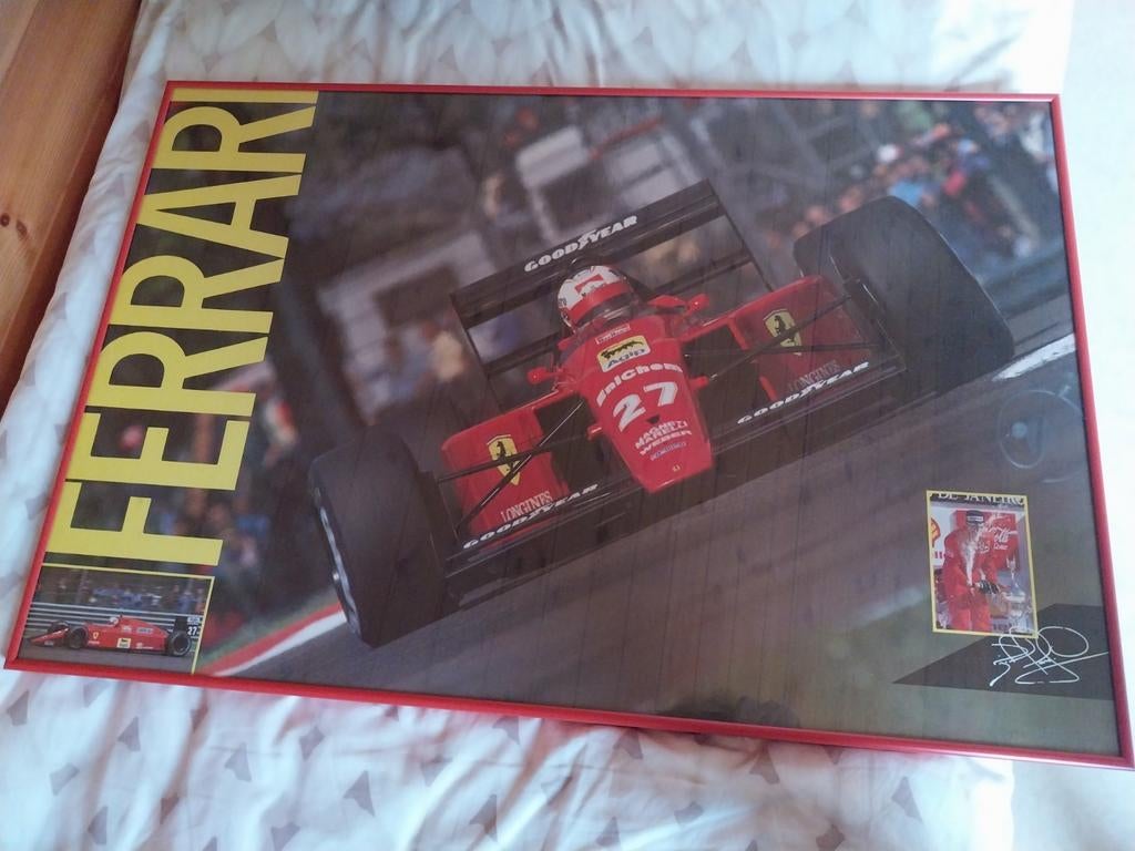 Ingelijste poster van Nigel Mansell (60/90), Verzamelen, Ophalen, Met lijst, Deurposter of groter, Zo goed als nieuw