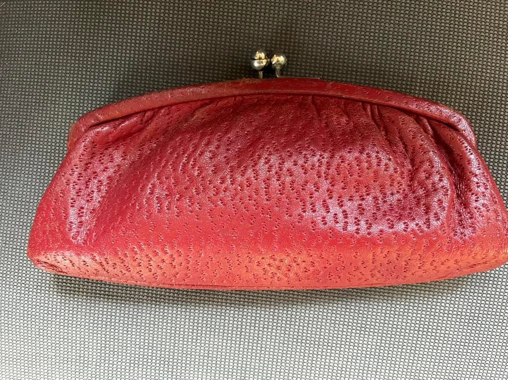 Vintage Clutch Freedex England - echt leder, Handtassen en Accessoires, Ophalen of Verzenden, Zo goed als nieuw, Avondtasje