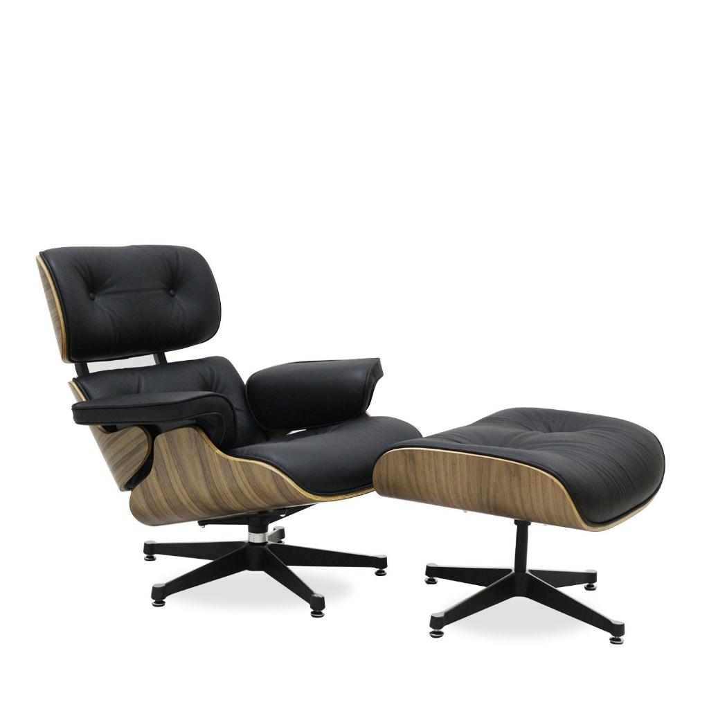 Eames Lounge Chair met Ottoman Walnoot zwart, Neuf, Moins de 75 cm, Enlèvement ou Envoi, 50 à 75 cm