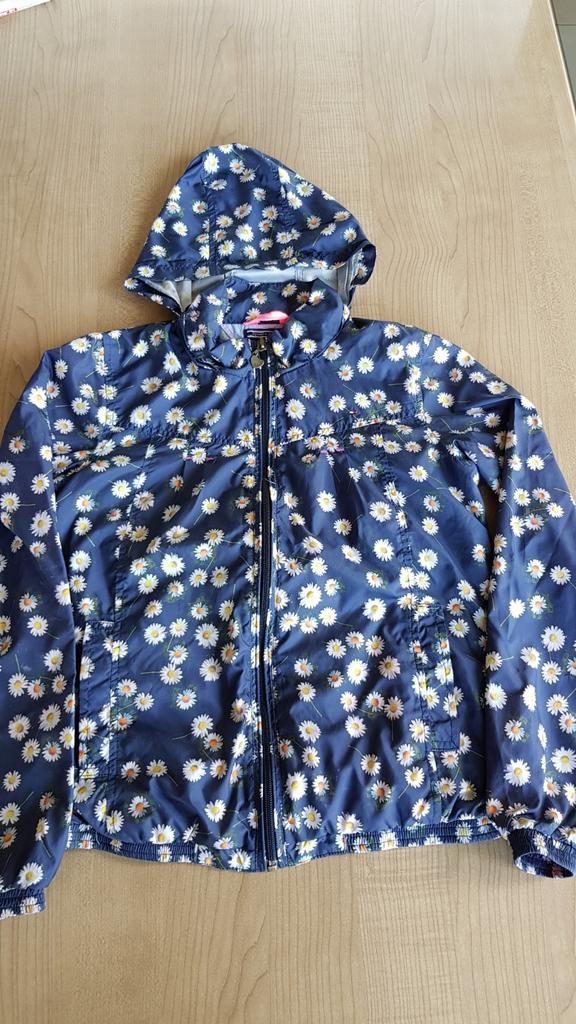 Jas Tommy Hilfiger blauw madeliefjes maat 152, Gebruikt, Meisje, Ophalen of Verzenden, Tommy Hilfiger