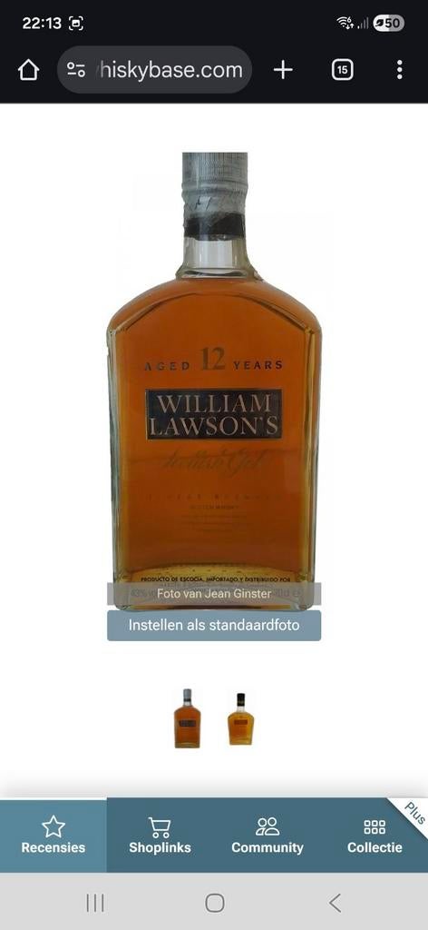 12j william lawson whisky oude botteling, Ophalen of Verzenden, Nieuw