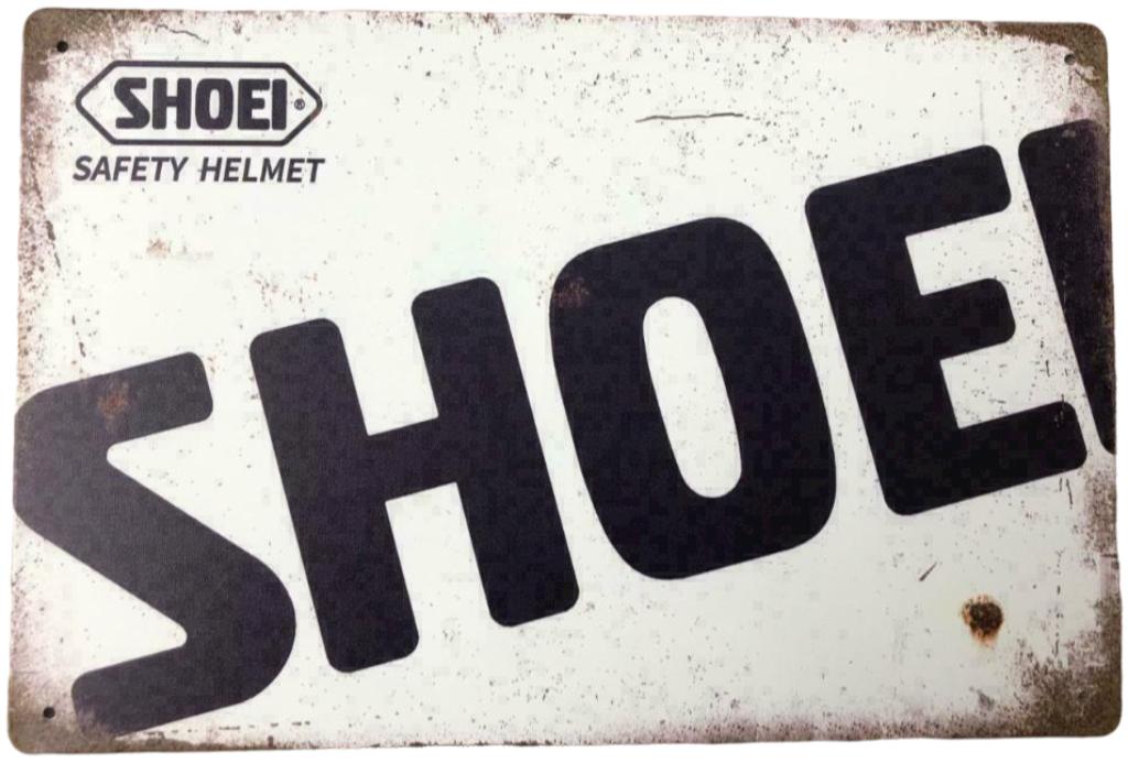 Metalen SHOEI SAFETY HELMET vintage look wandplaat - 20x30cm, Enlèvement ou Envoi, Neuf, avec ticket, Shoei
