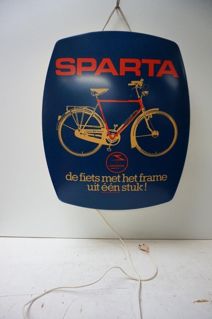 Vintage reclame Sparta fietsen lichtreclame/lichtbak, Verzamelen, Merken en Reclamevoorwerpen, Gebruikt, Lichtbak of (neon) lamp