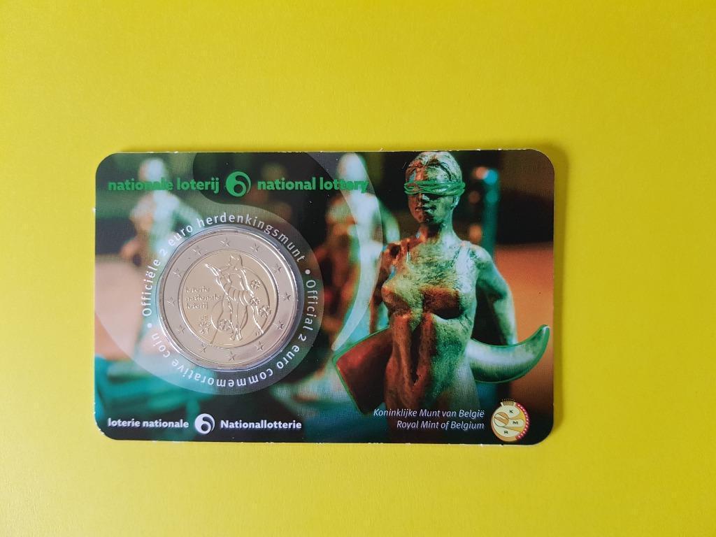 2 Euro herdenkingsmunt 90 jaar Nationale Loterij in coincard, Postzegels en Munten, Munten en Bankbiljetten | Verzamelingen, Ophalen