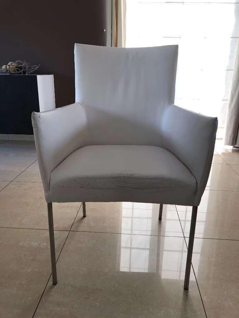 chaises, Enlèvement, Blanc, Cuir, Cinq, Six Chaises ou plus
