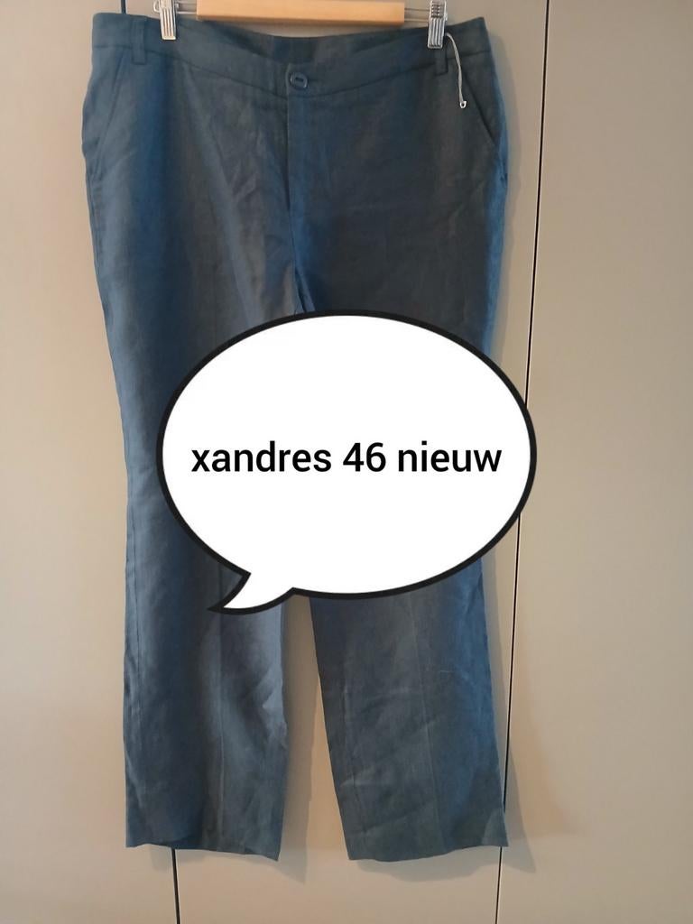 Broek xandres 46 nieuw, Kleding | Dames, Broeken en Pantalons, Blauw, Maat 46/48 (XL) of groter, Nieuw, Ophalen of Verzenden