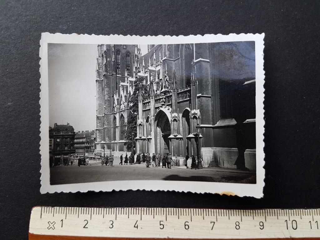 Photo : Cathédrale Saint-Michel-et-Saint-Gudule Bruxelles, Avant 1940, Photo, Utilisé, Bâtiment