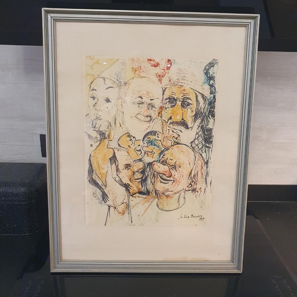 Coupes caricaturales à la gouache Julien Buysse (1966), Antiquités & Art, Enlèvement
