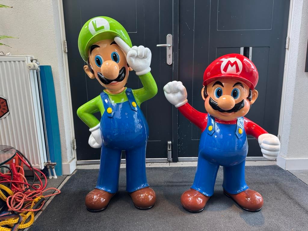 Grande statue de Luigi et Mario XL, Enlèvement, Comme neuf, Panneau publicitaire