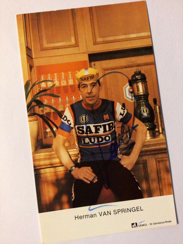 wielerkaart 1980 team safir ludo herman van springel signe, Verzenden, Zo goed als nieuw